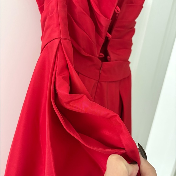 Chic Red One Shoulder Cocktail Dress - Picture 7 of 7